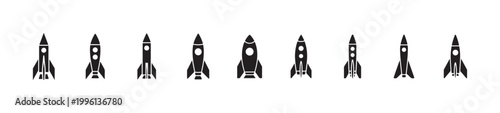 Collection of black spaceship silhouettes including detailed thruster designs for science fiction projects