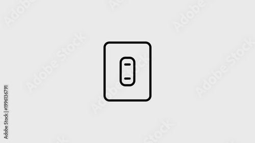 Outline light switch icon - Suitable for electrical service branding, app control menus, or residential tech themes.
