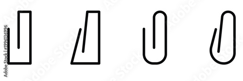 Paper clip icon. Simple outline style. Paperclip, attach, document clip, staple, fastener, page clamp, office concept. Thin line icon . Vector isolated on white background EPS10