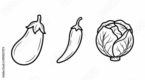 Vegetables illustration isolated white background