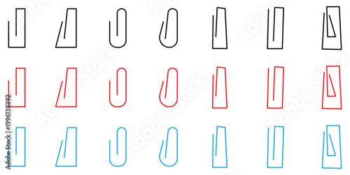 Paper clip icon. Paper clip icon set Illustration.EPS10