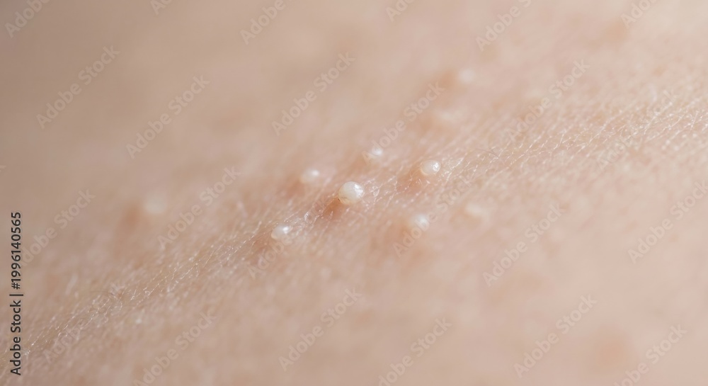 Fototapeta premium Macro close-up of milia on human skin
