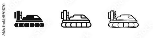 Photos Hovercraft Air Cushion Vehicle Icon Set for Transportation