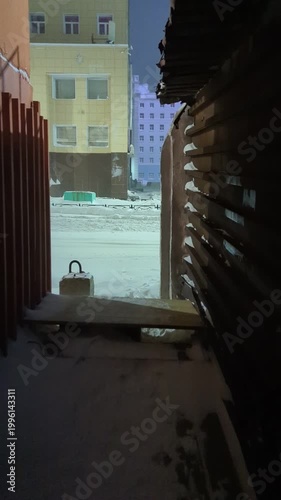 polar night view of the city Norilsk