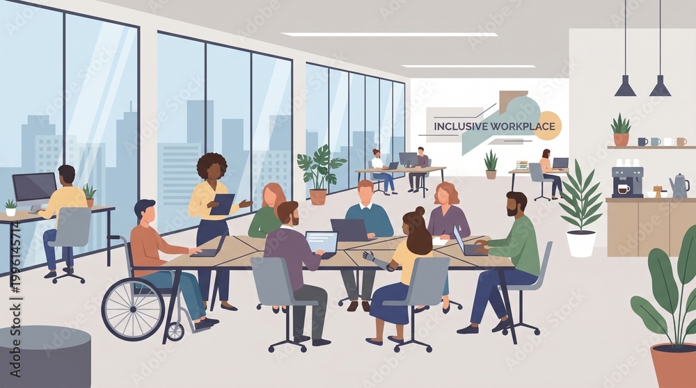 Fototapeta premium Diverse Team Meeting in Modern Office