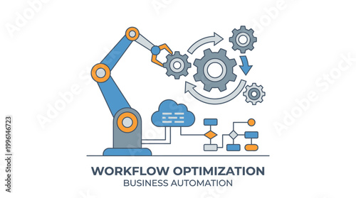 Vector illustration of a construction site with abstract background and gears in a modern industrial concept design