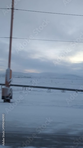polar night view of the city Norilsk