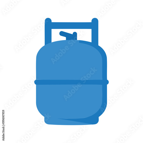 Illustration of a blue propane tank used for heating and powering outdoor equipment