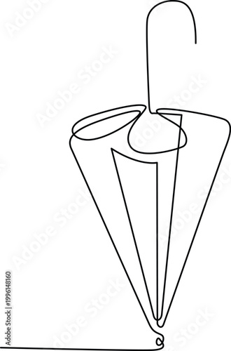 Simple umbrella with curved handle illustration Vector