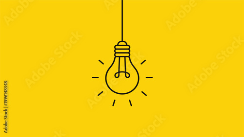 Minimal lightbulb icon representing idea creativity and innovation concept