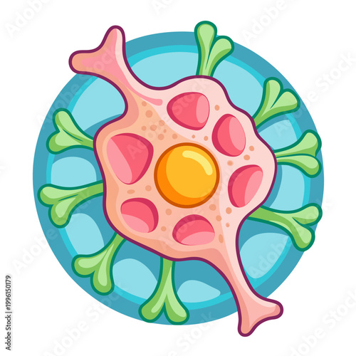 Cartoon Osteocyte Bone Cell Illustration
