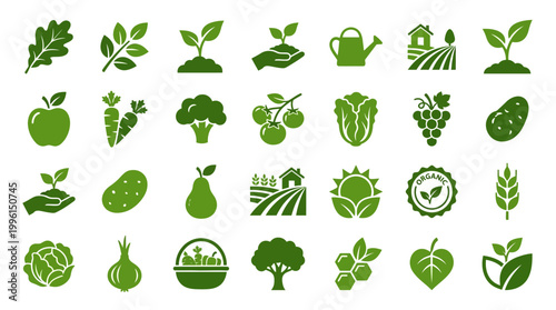 Green icons of various plant types.