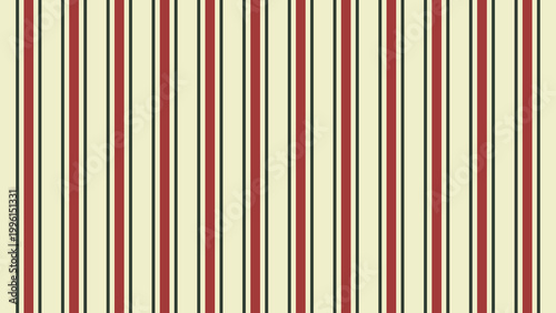 A classic elegant vertical stripe pattern featuring alternating red and dark lines on a neutral cream background suitable for sophisticated design projects.
