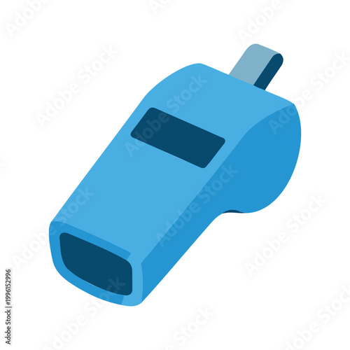 Illustration of a light blue whistle used by referees in many sports