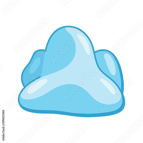 Cartoon snowdrift illustration with light blue color for winter season concepts and designs