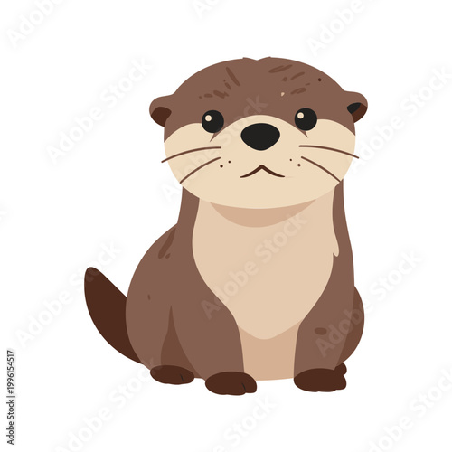 Cartoon sea otter sitting with one eye covered, creating a whimsical and playful vibe