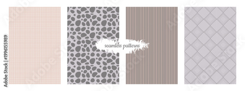 Elegant Neutral Designer Patterns Set for Textile and Print