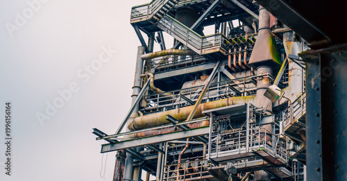 Industrial factory structure steel pipes machinery background wallpaper