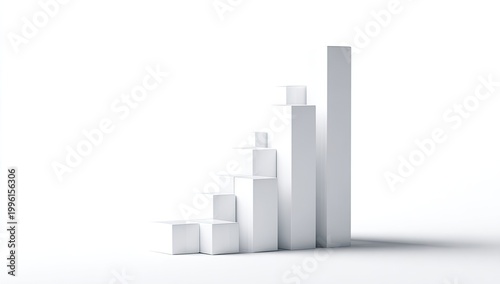 Free Download White Bar Chart Showing Upward Trend on White Background. - GFXLoad
