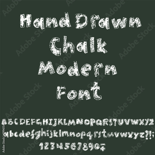 Hand Drawn Chalk Textured Letters on Blackboards Background