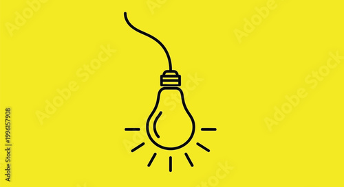 Minimal hanging lightbulb icon representing idea creativity and innovation