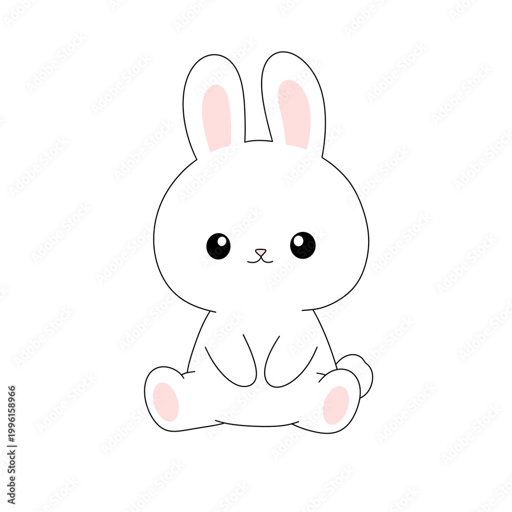 Obraz premium Cute White Bunny Illustration