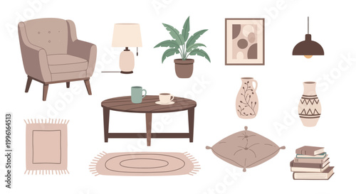 Cozy home decor illustration graphic vector design