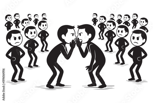 People Whispering and Gossiping Concept Vector Illustration