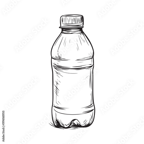 Water bottle icon. Mineral or plastic bottle symbol line. Editable stroke width