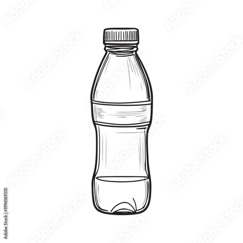 Water bottle icon. Mineral or plastic bottle symbol line. Editable stroke width