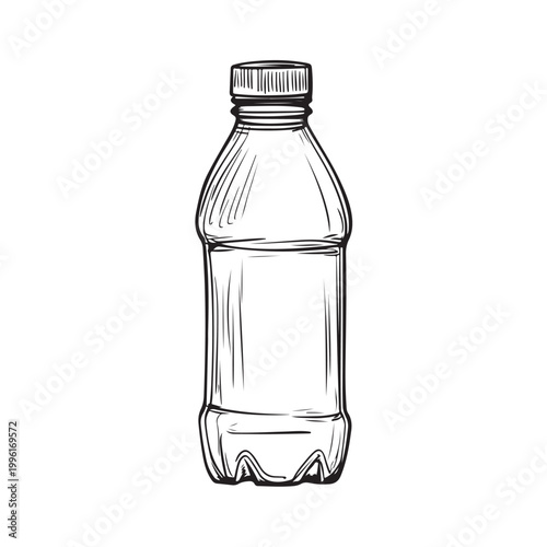 Water bottle icon. Mineral or plastic bottle symbol line. Editable stroke width