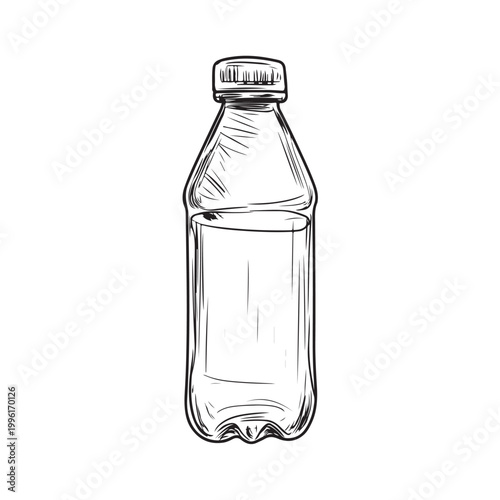 Water bottle icon. Mineral or plastic bottle symbol line. Editable stroke width