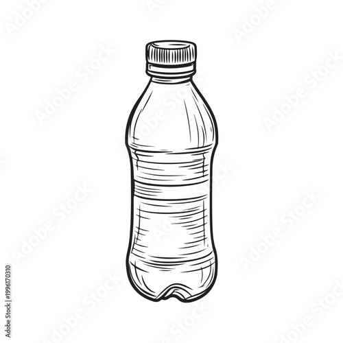 Water bottle icon. Mineral or plastic bottle symbol line. Editable stroke width