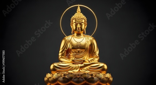 Golden buddha statue a symbol of peace and enlightenment