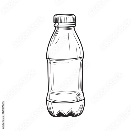 Water bottle icon. Mineral or plastic bottle symbol line. Editable stroke width