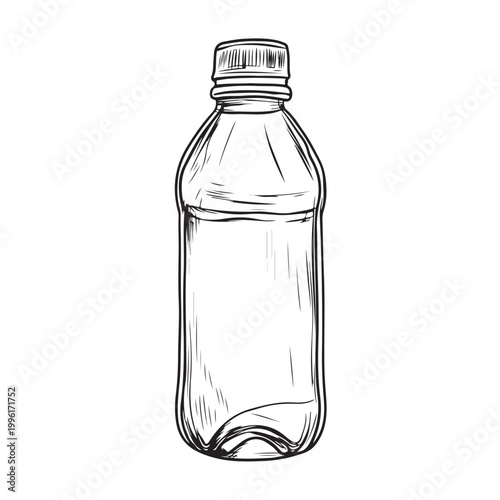 Water bottle icon. Mineral or plastic bottle symbol line. Editable stroke width