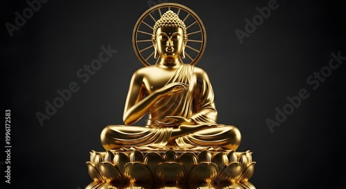 Golden buddha statue a symbol of peace and enlightenment