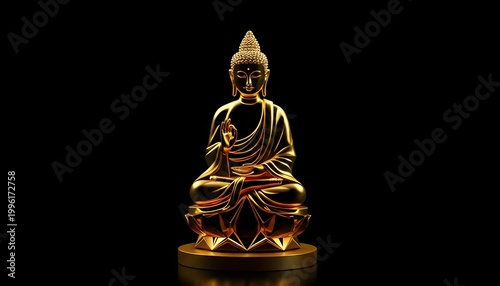 Golden buddha statue a serene representation of peace and enlightenment