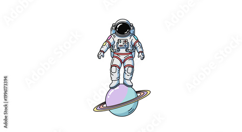 Astronaut standing on a planet.