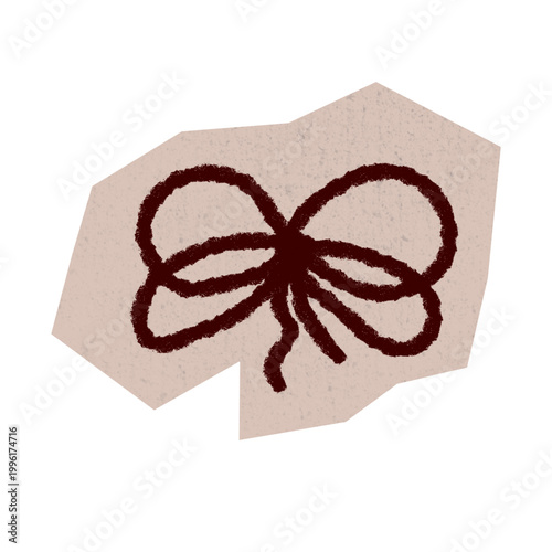 Crayon Hand Drawn Bow Scrapbook