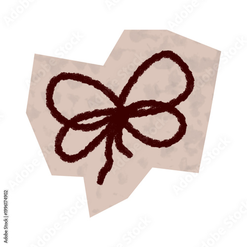 Crayon Hand Drawn Bow Scrapbook