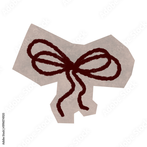 Crayon Hand Drawn Bow Scrapbook