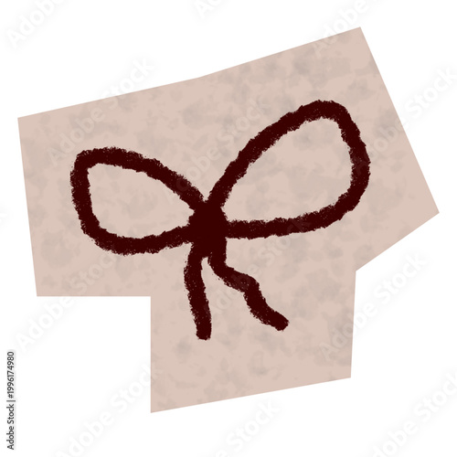 Crayon Hand Drawn Bow Scrapbook