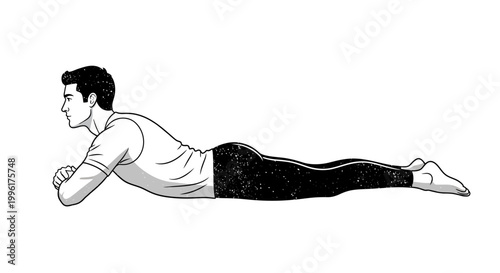 Man doing yoga cobra pose