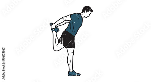 Man stretching quadriceps, fitness exercise, healthy lifestyle