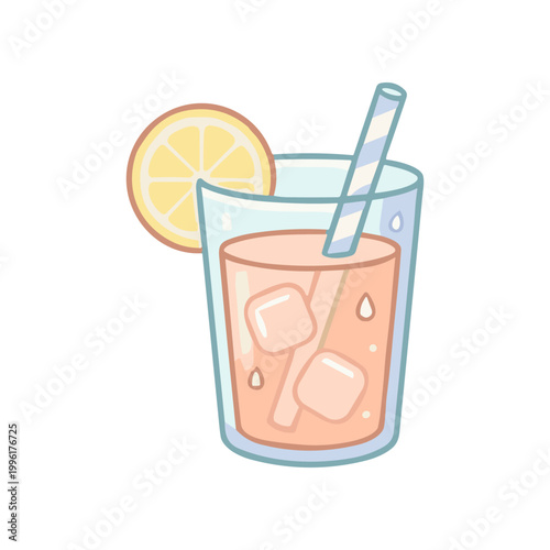 Refreshing glass of lemonade drink.