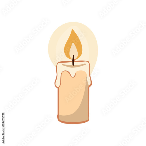 A single burning candle flame.