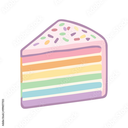Colorful Slice of Layer Cake Dessert.