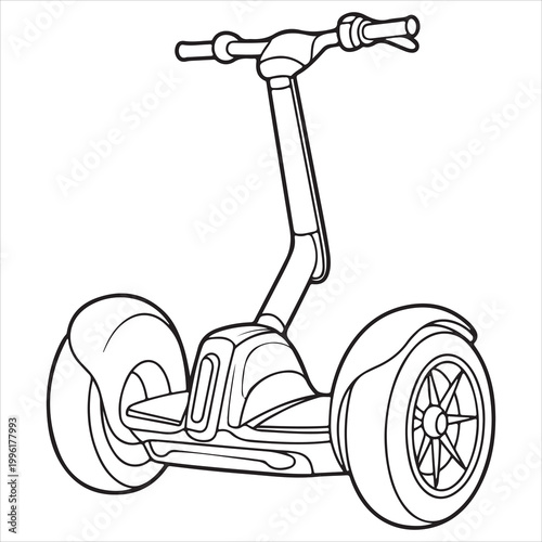 Side view illustration of a segway personal transporter