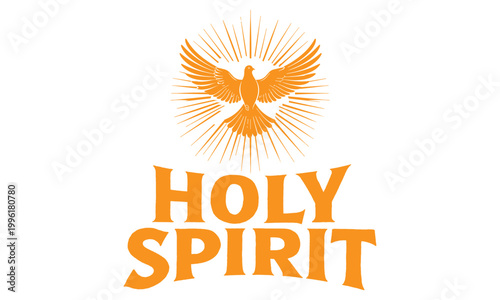Pentecost Holy Spirit Fire Dove Christian Vector Illustration, Religious Church Clipart, Faith Flame Symbol, Bible Spiritual Artwork